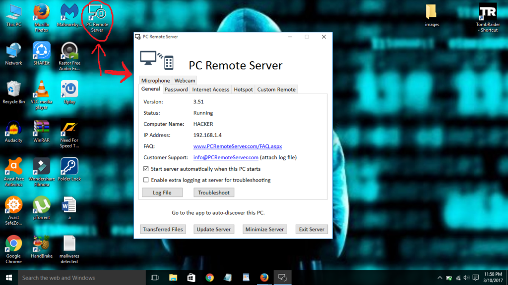 Control your pc from android phone