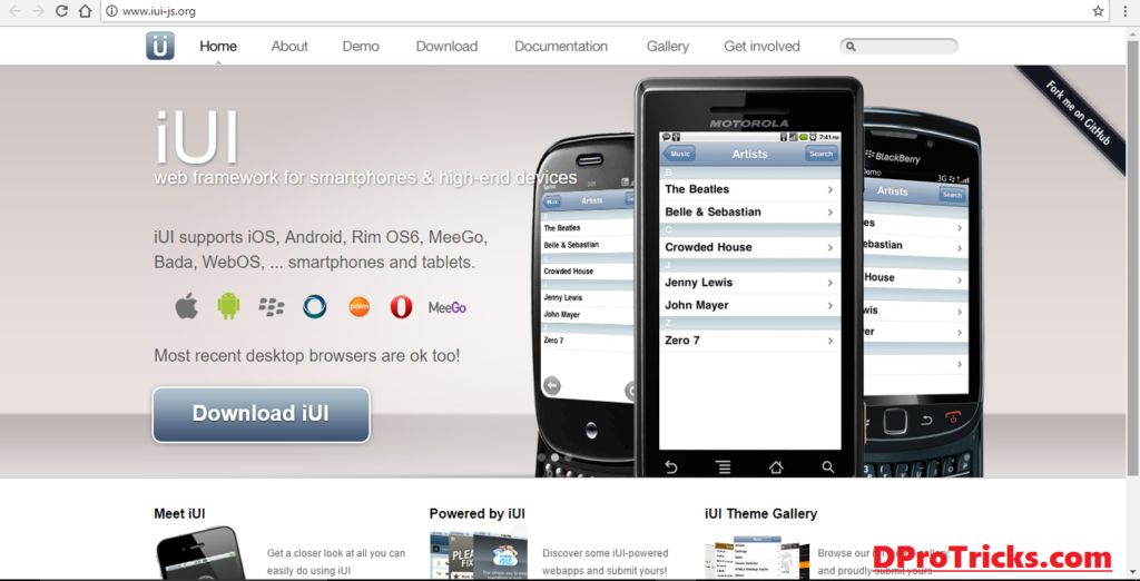 Mobile web app framework