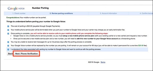 Port Number to Google Voice 8