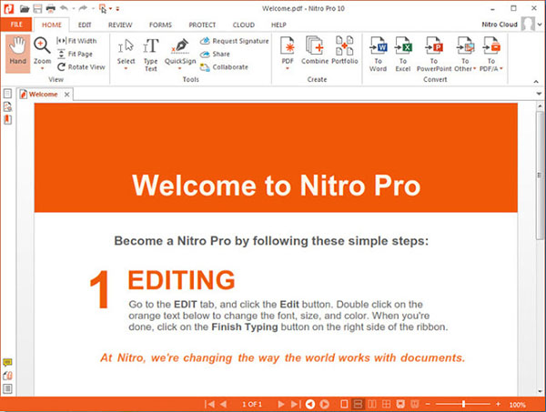 How to Sign a PDF Nitro Interface