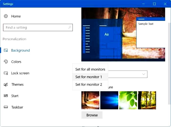 Windows 10 Different Wallpaper on Each Monitor 8