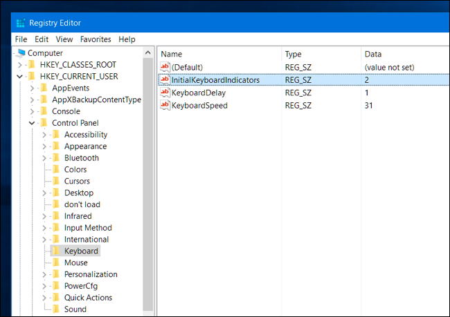 numlock on startup windows 10 2