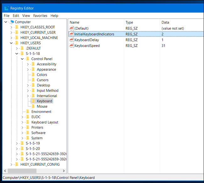 numlock on startup windows 10 3
