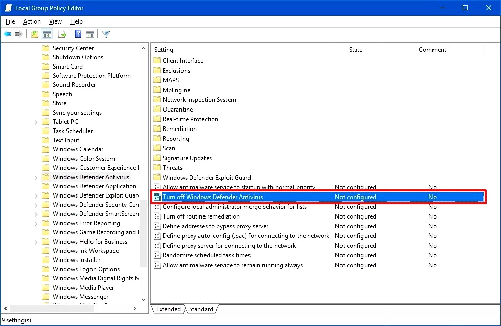 How to Disable Windows Defender 10