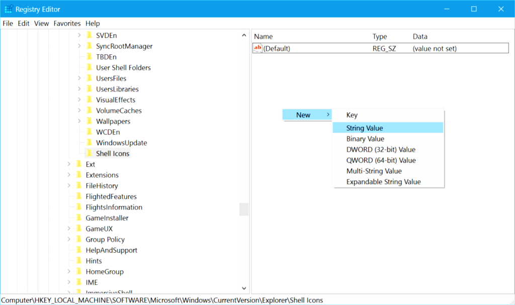 remove shortcut arrows windows 10 4