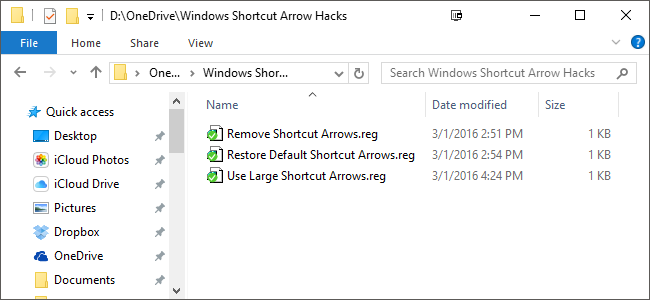 remove shortcut arrows windows 10 8